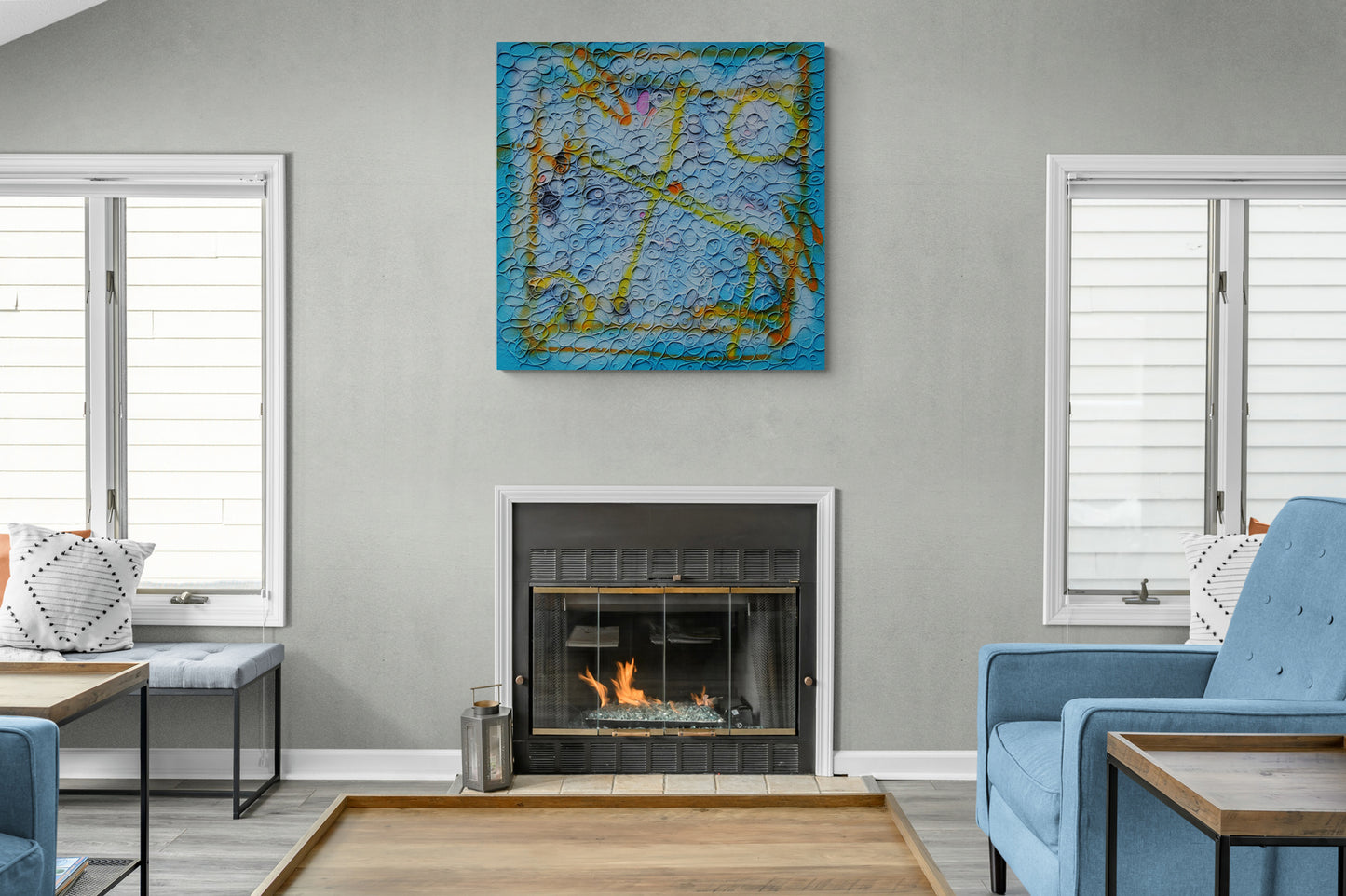 Abstract painting in interior