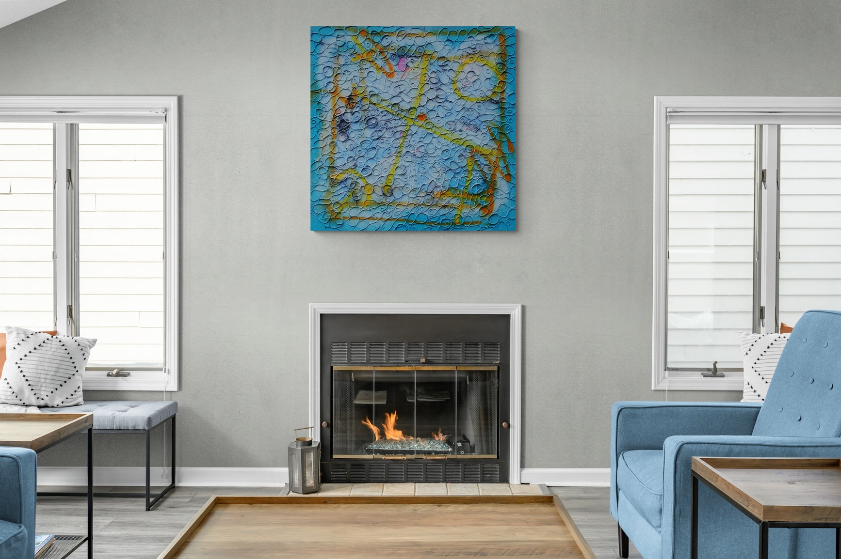 Abstract painting in interior