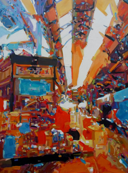 Leeds, Kirkgate market. original painting